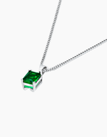 Load image into Gallery viewer, Emerald green necklace silver