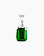 Load image into Gallery viewer, Emerald green necklace silver