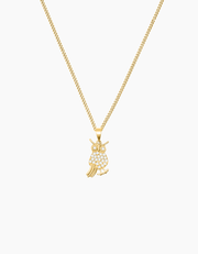 Owl necklace gold plated