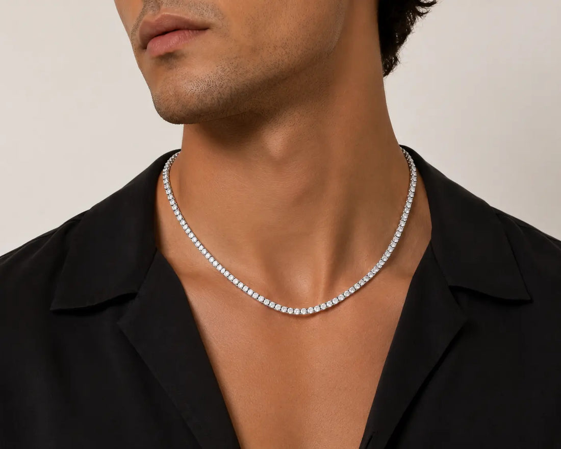 Tennis Necklace, Silver