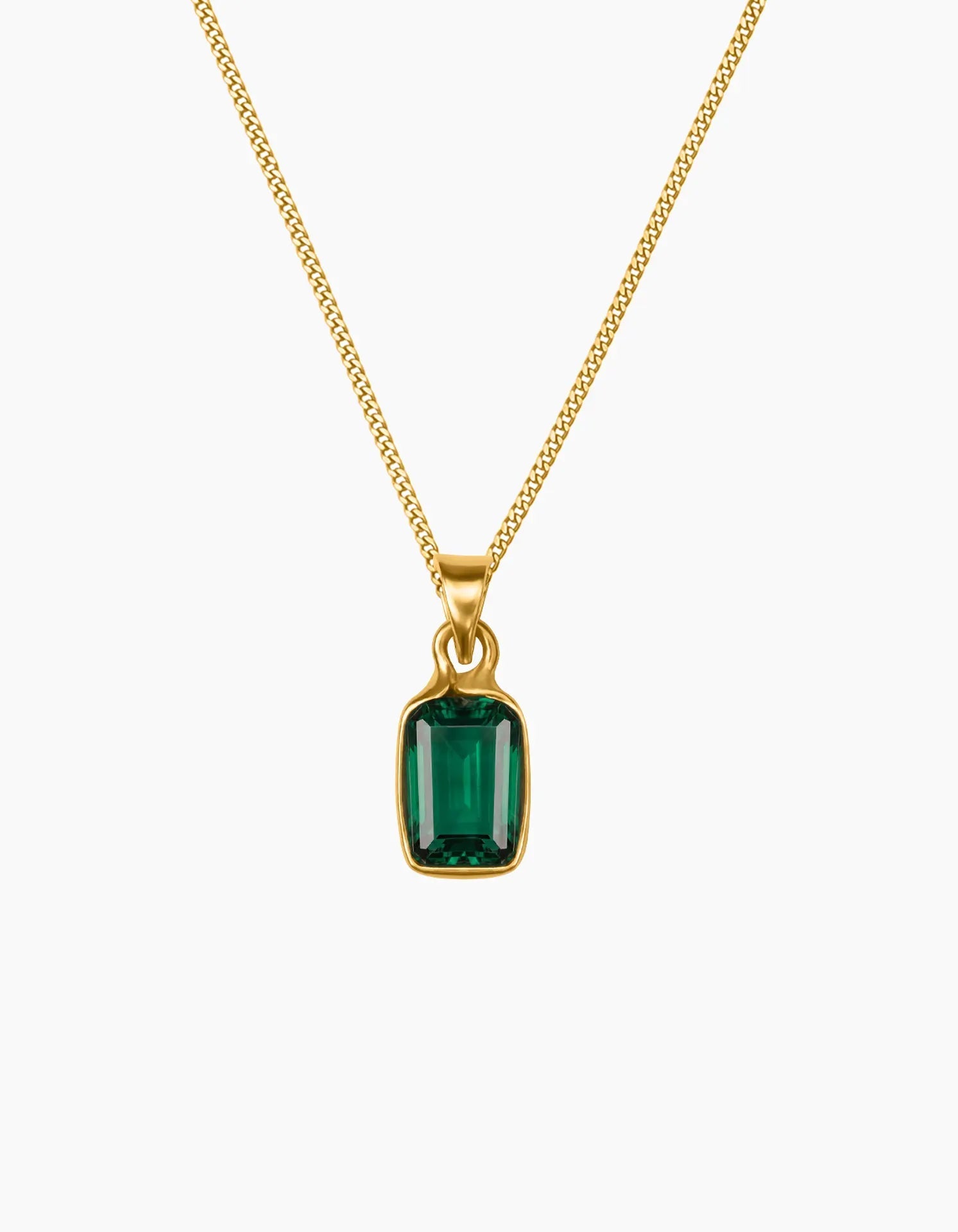 Emerald Green Gold-Plated Necklace