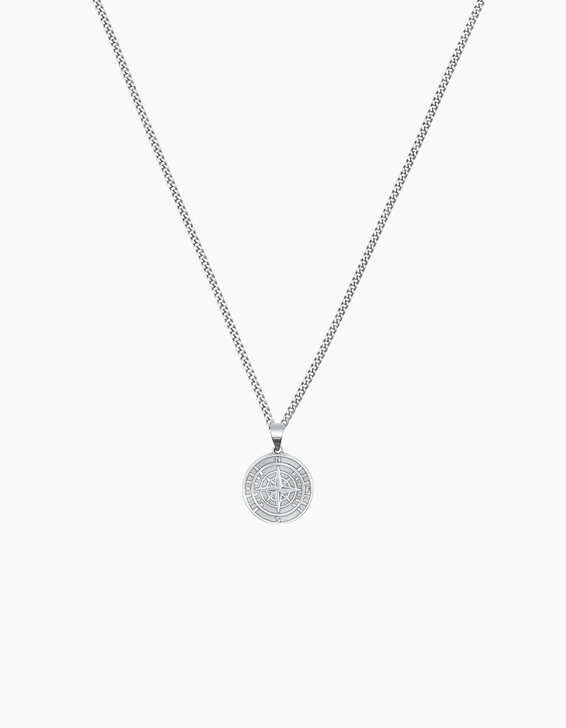 Silver Compass Necklace
