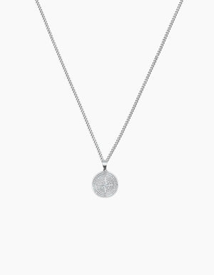 Silver Compass Necklace ZJ jewellery  Silver Compass Necklace