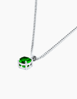 Load image into Gallery viewer, Round Emerald green necklace silver