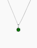 Load image into Gallery viewer, Round Emerald green necklace silver