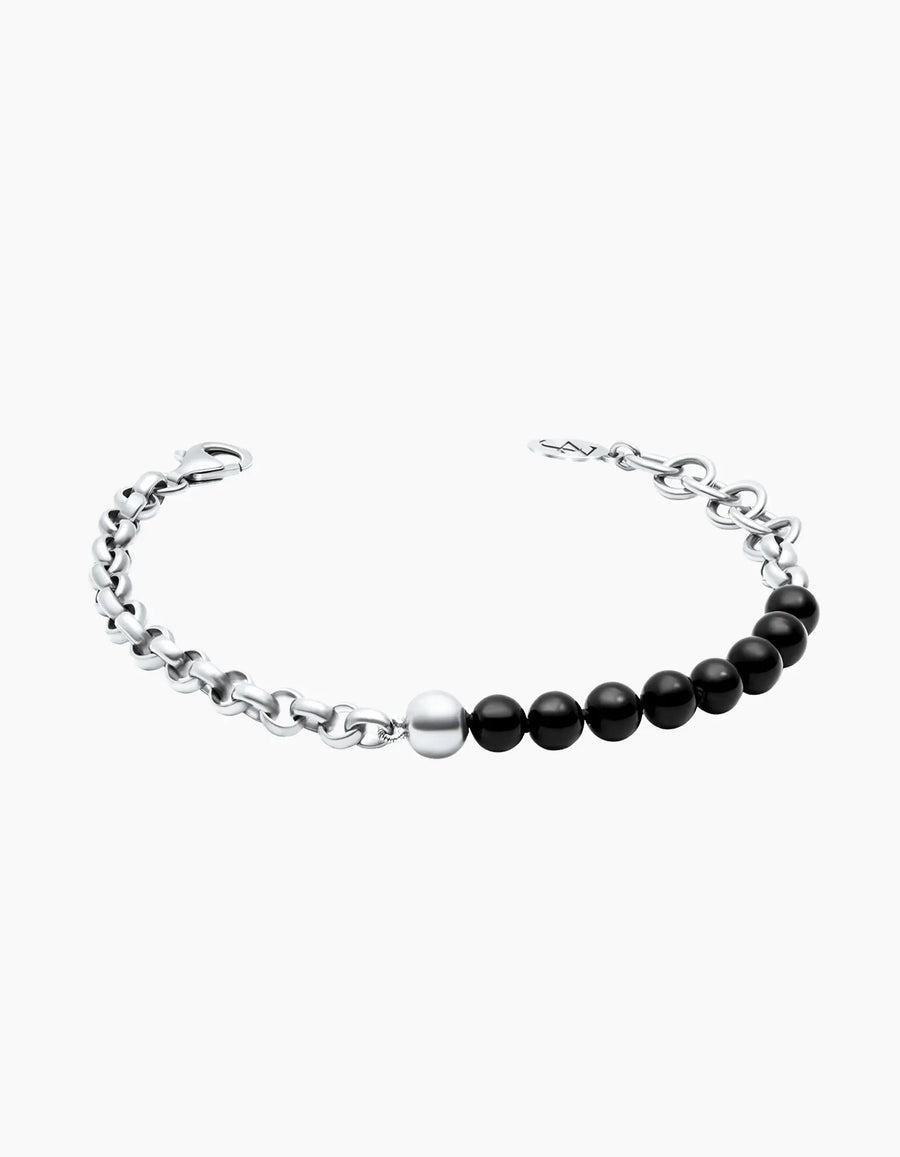 Half & Half Silver Bracelet