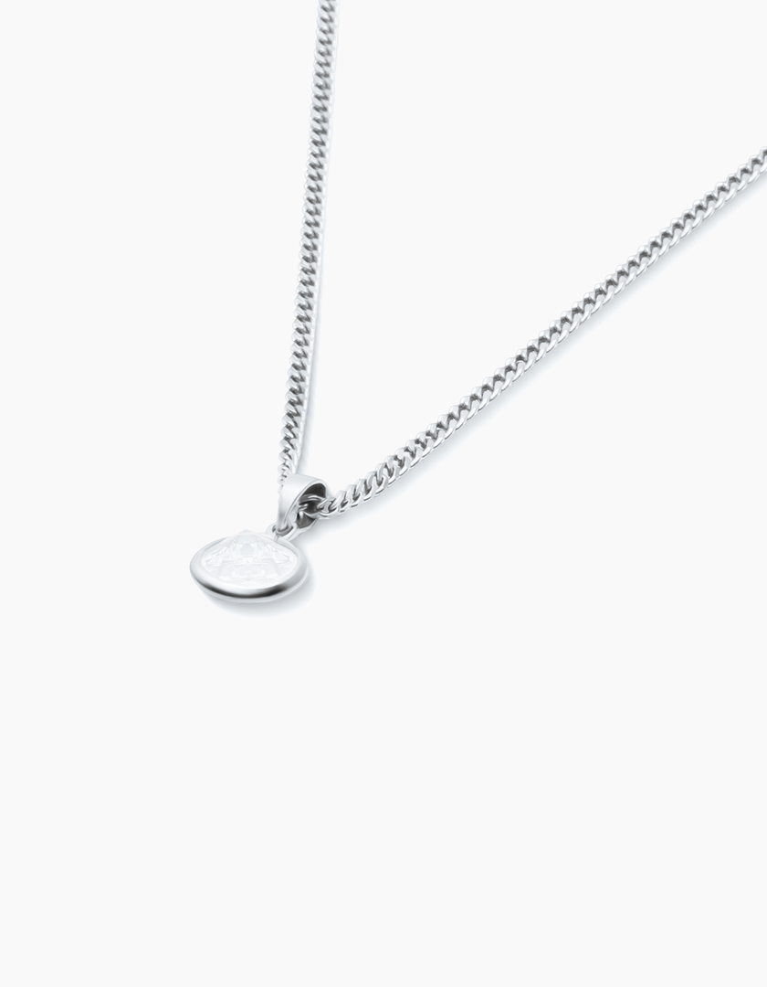 Round ice necklace silver