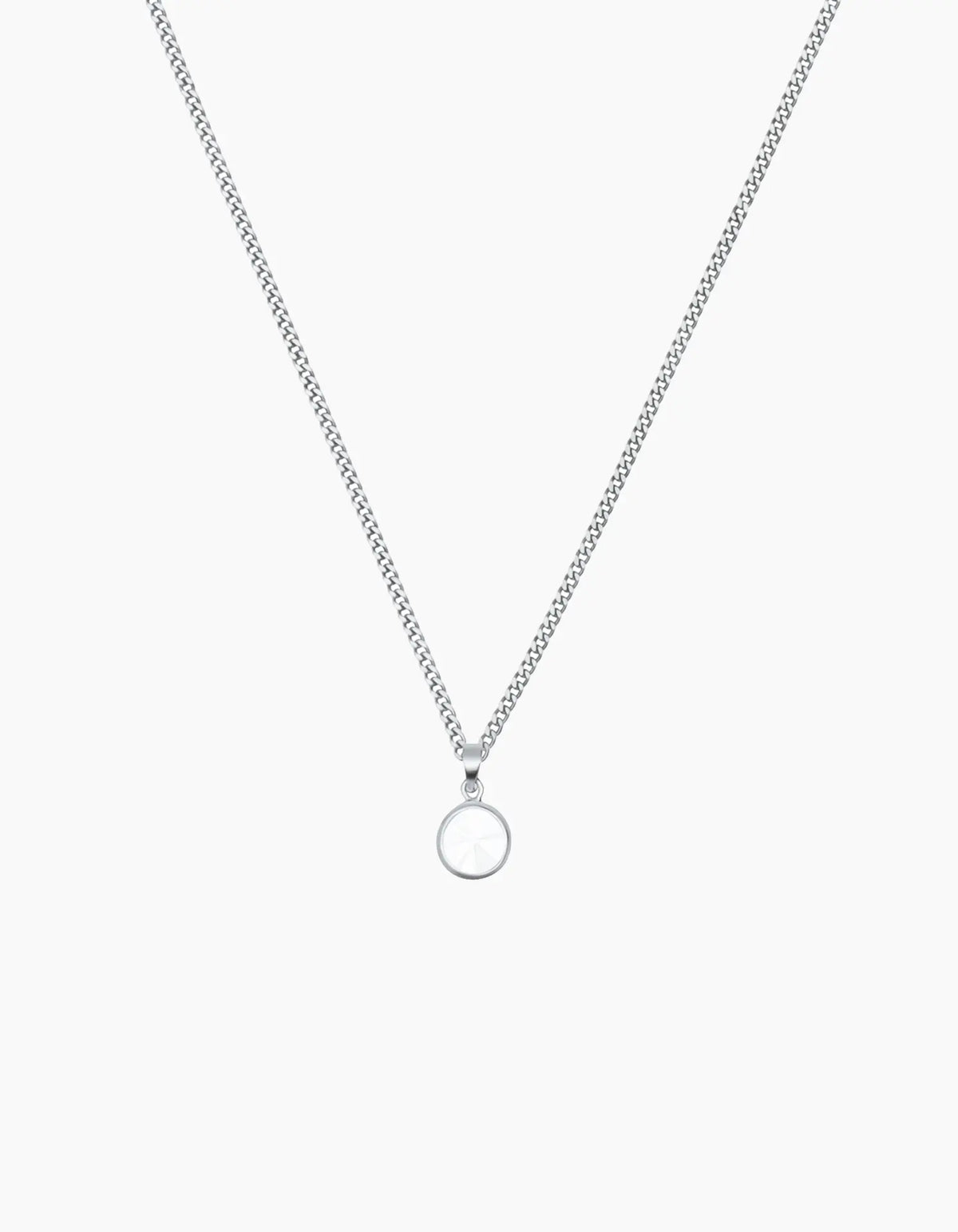 Round Ice Necklace Silver ZJ jewellery  Round Ice Necklace Silver