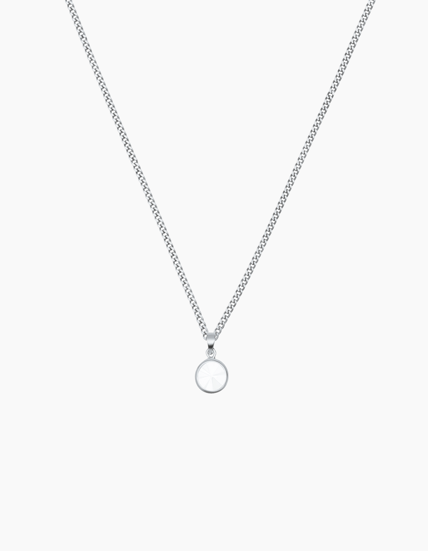 Round ice necklace silver