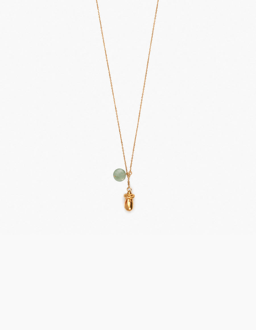 Aventurine Drop Charm Necklace