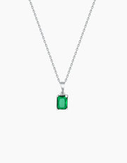 Emerald Green Necklace Silver ZJ jewellery  Emerald Green Necklace Silver