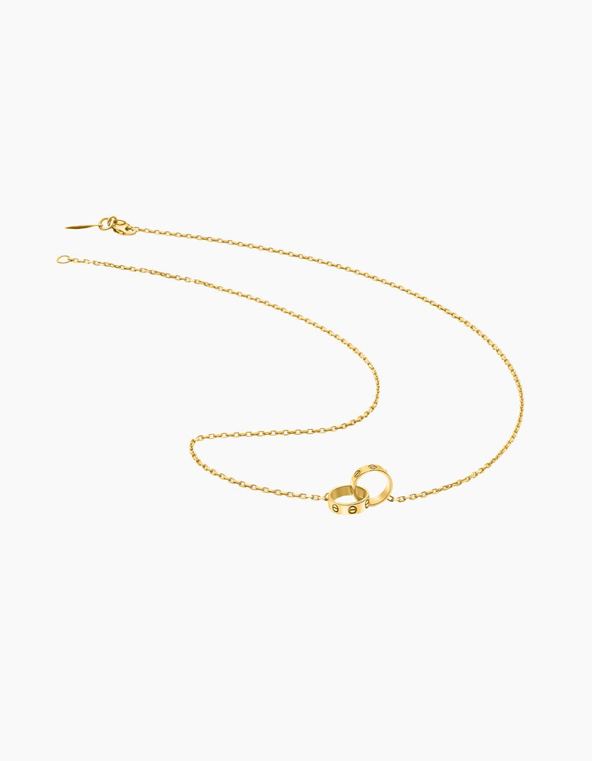 Two rings necklace gold plated
