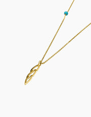 Open Feather Necklace Gold Plated ZJ jewellery  Open Feather Necklace Gold Plated