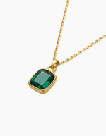 Load image into Gallery viewer, Emerald green necklace gold plated