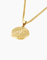 Gold Plated Compass Necklace ZJ jewellery  Gold Plated Compass Necklace