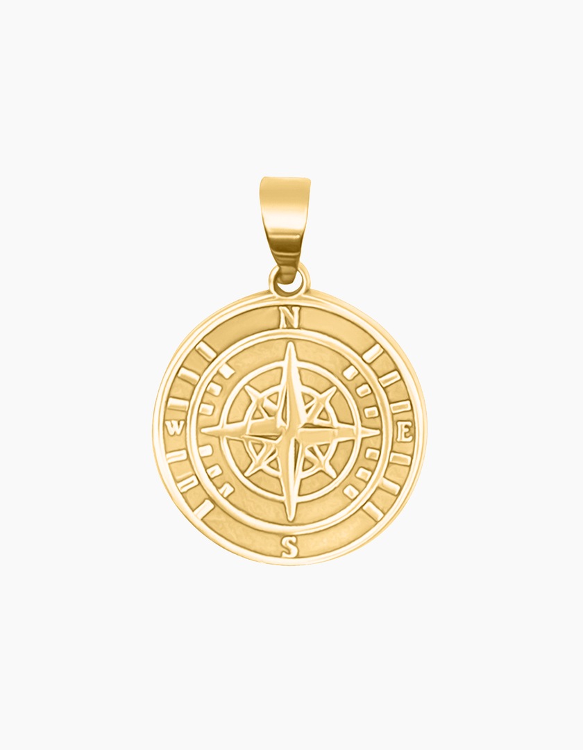 Compass necklace gold plated