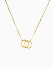 Two Ring Necklace, Gold Plated ZJ jewellery  Two Ring Necklace, Gold Plated
