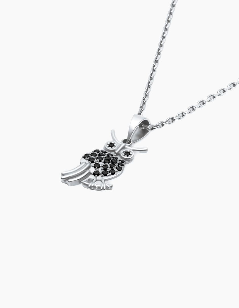 Owl necklace silver