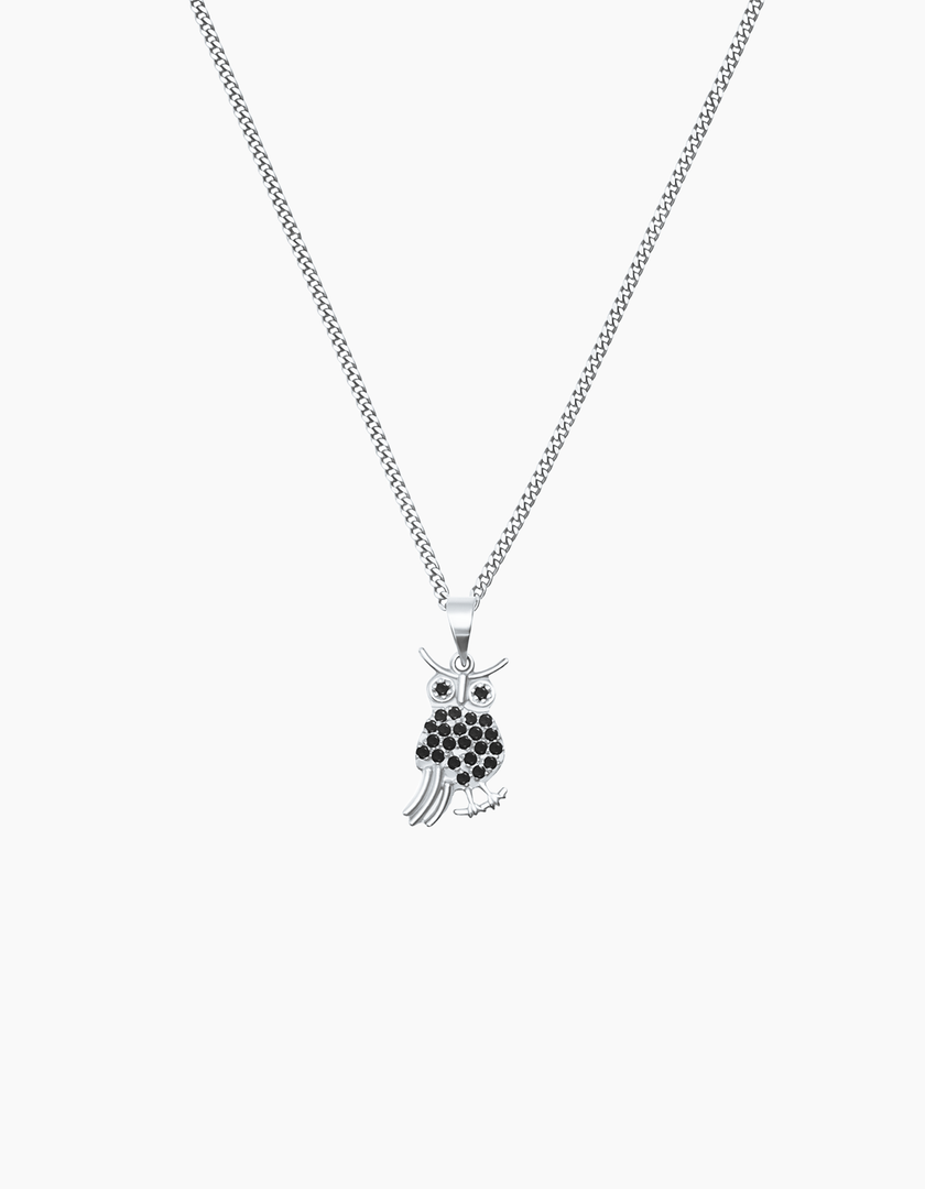 Owl necklace silver