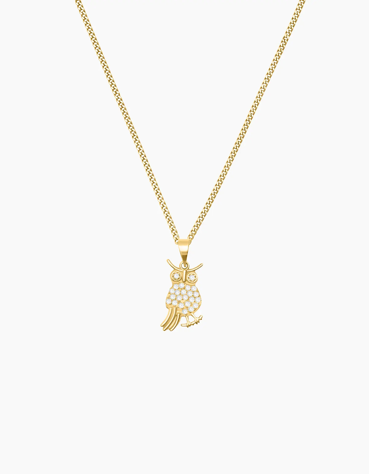Gold Plated Owl Necklace ZJ jewellery ZJ jewellery Gold Plated Owl Necklace