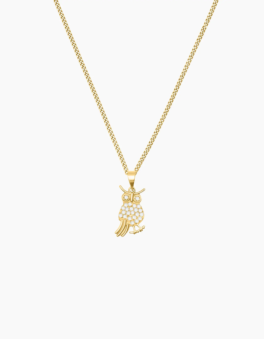 Gold Plated Owl Necklace