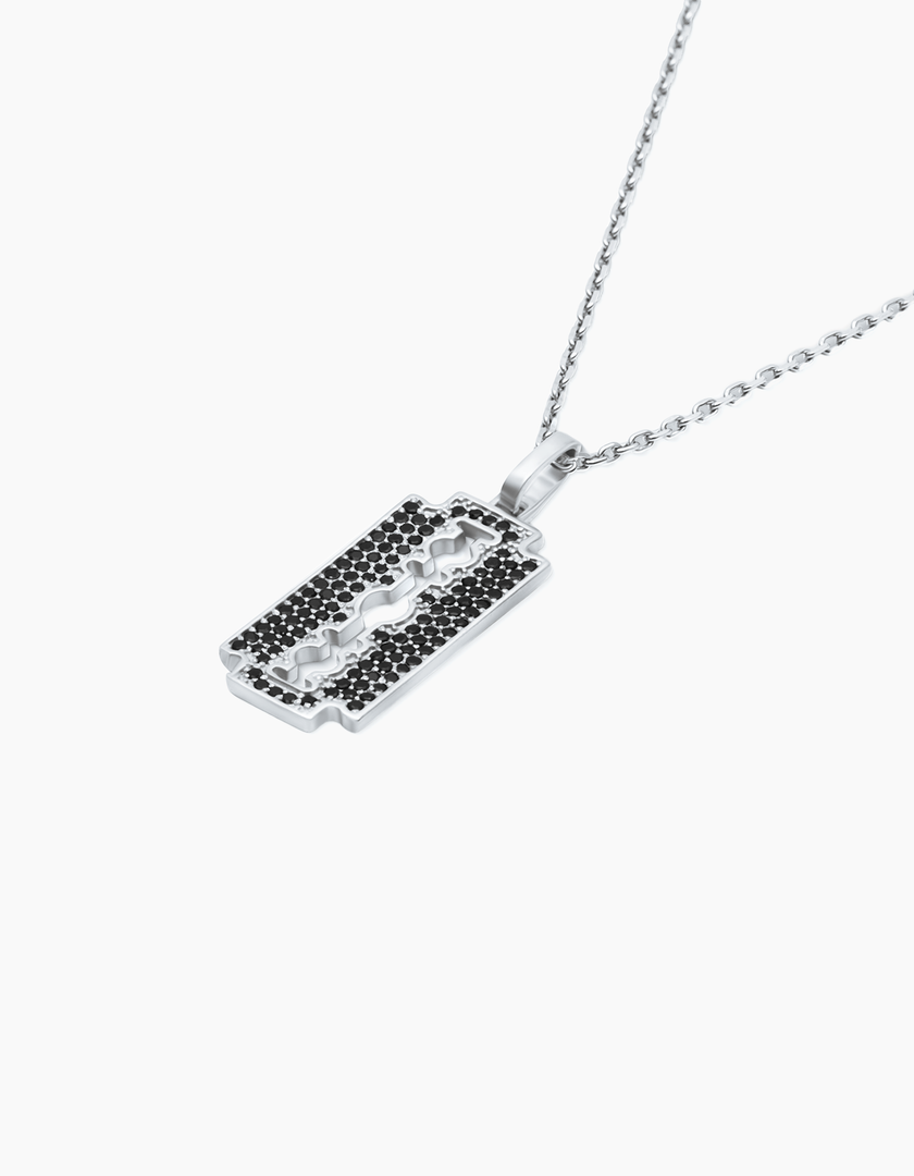 Razor necklace silver