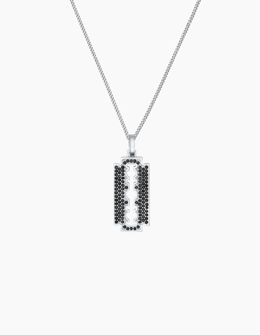Razor necklace silver