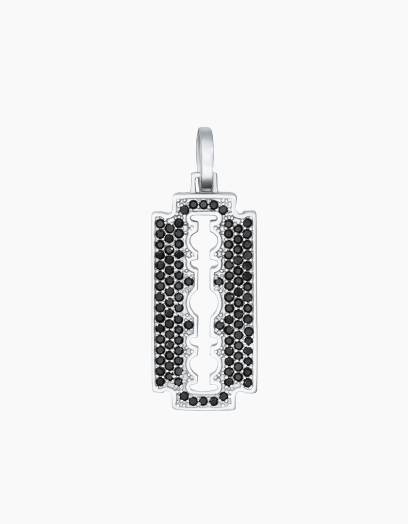 Razor necklace silver