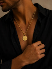 Gold Plated Compass Necklace ZJ jewellery  Gold Plated Compass Necklace