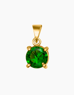 Load image into Gallery viewer, Round emerald green necklace gold plated