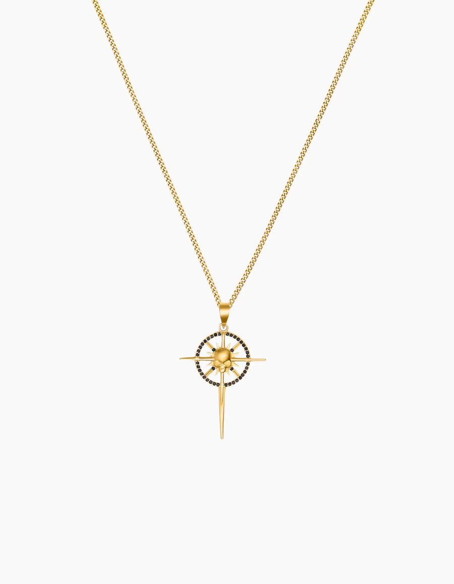 Gold-Plated Skull Compass
