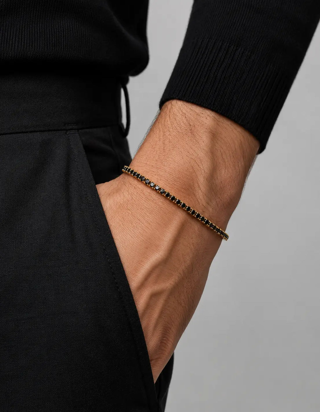 Black Gold Plated Tennis Bracelet