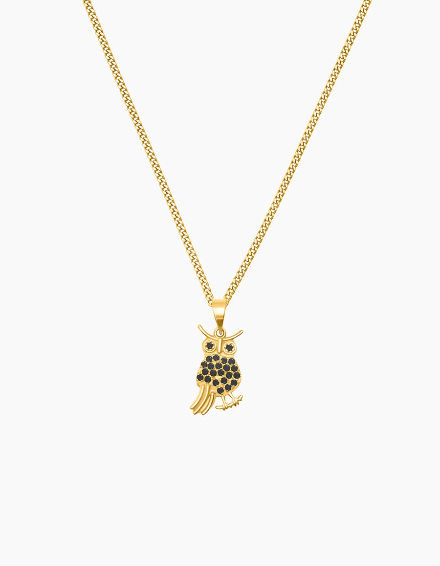 Gold-Plated Owl Necklace
