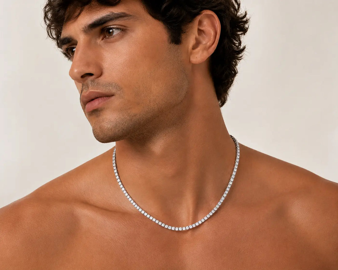 Tennis Necklace, Silver