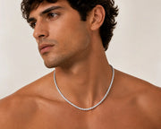 Tennis Necklace, Silver ZJ jewellery  Tennis Necklace, Silver