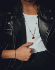 Black Stone Necklace ZJ jewellery  Black Stone Necklace