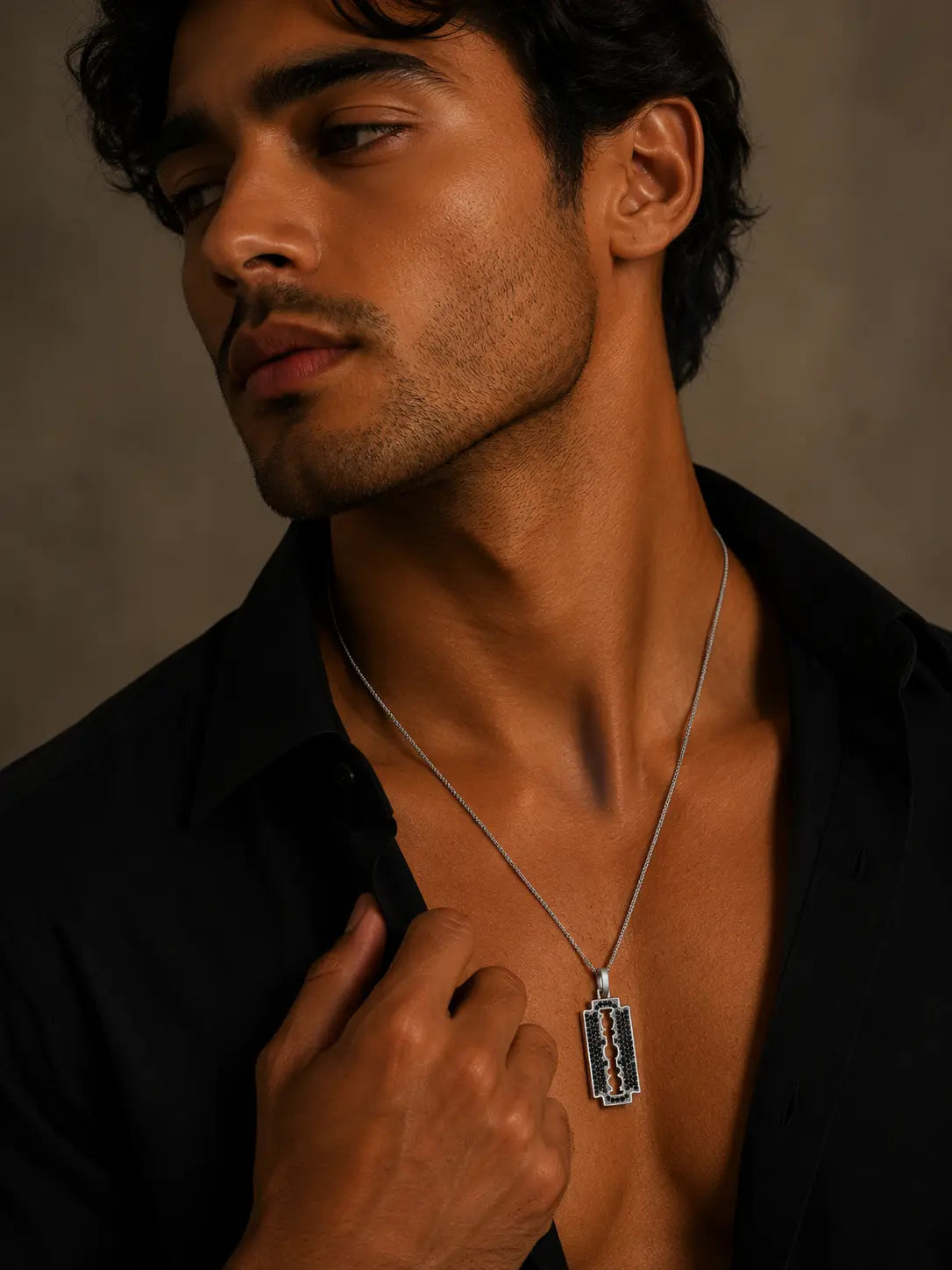 Silver Razor Necklace