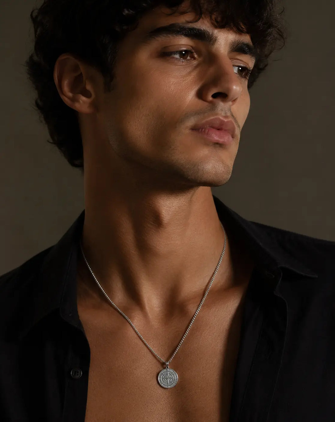 Silver Compass Necklace