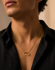 Two Ring Necklace, Gold Plated ZJ jewellery  Two Ring Necklace, Gold Plated