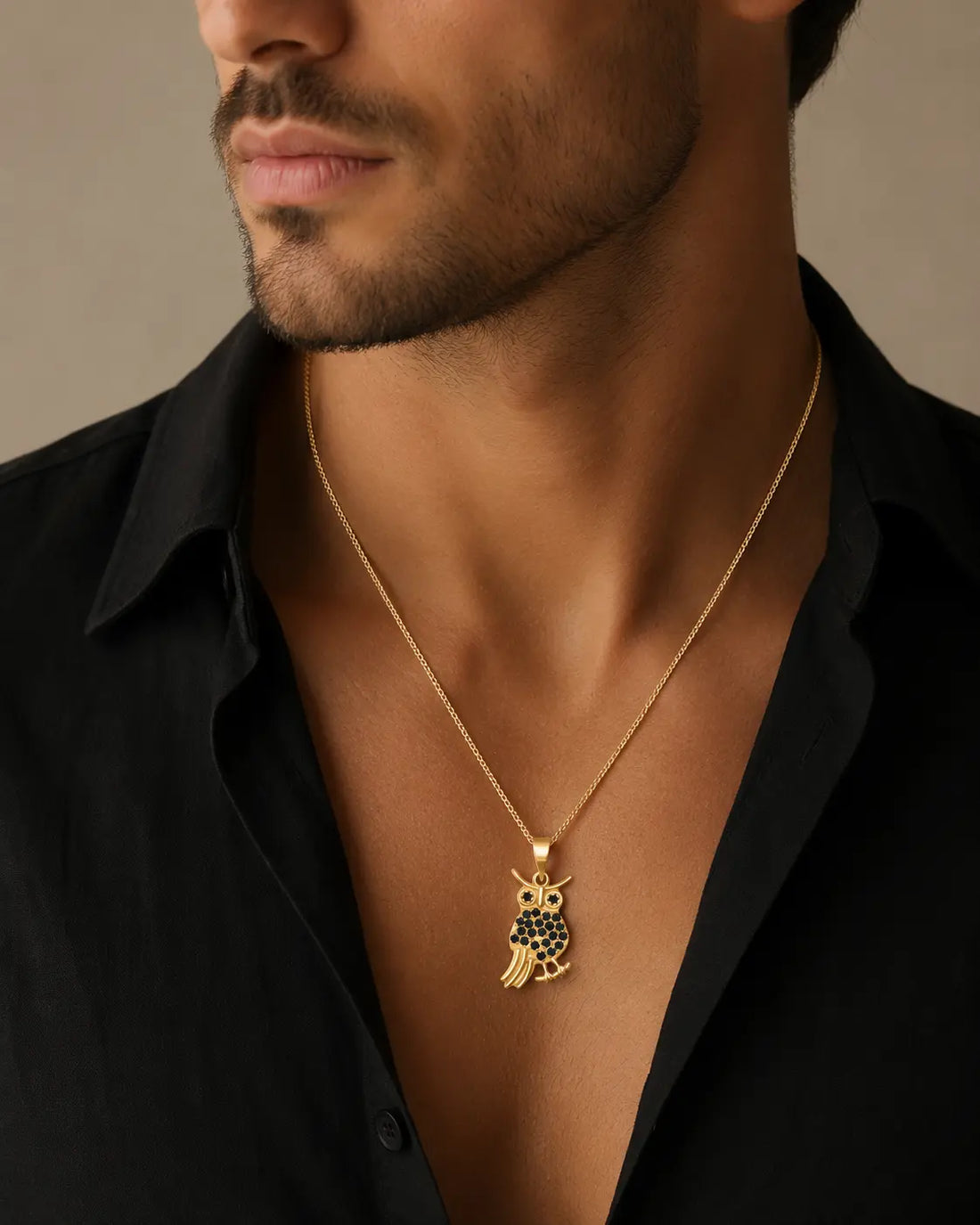 Gold-Plated Owl Necklace